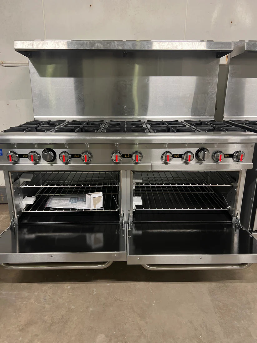 60" 10 Burner Stove with Ovens